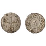 Danes of York, Cnut (c. 900-910), Penny, cnvt rex Â·:Â· around patriarchal cross, rev. cvn Â·:Â·...