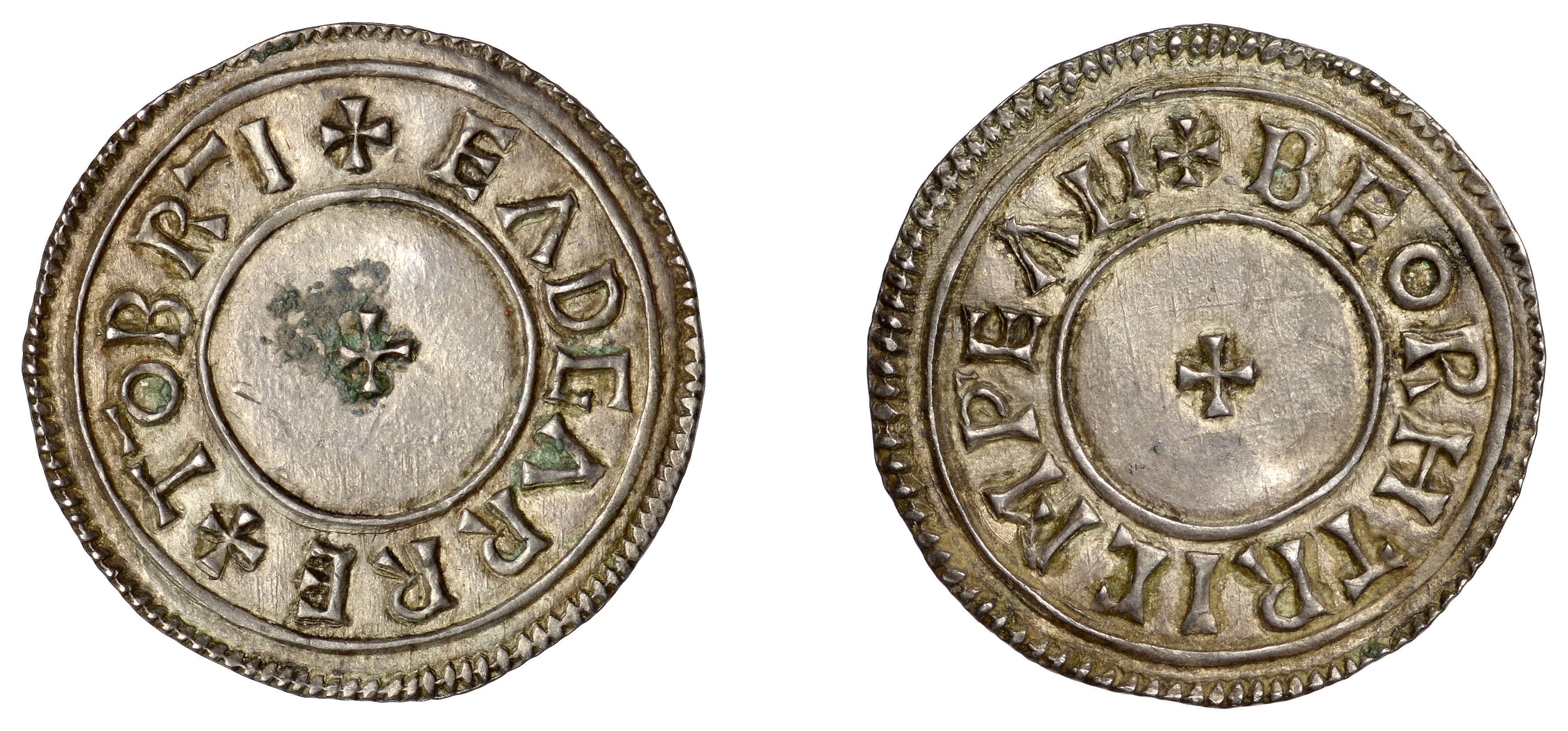 Eadgar (959-975), Penny, Circumscription Cross type [BMC iii], Wallingford, Beorhtric, eadga...