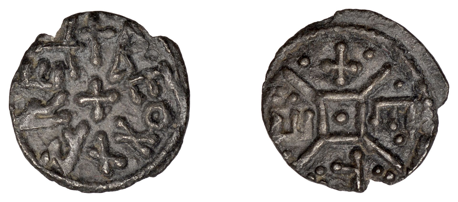 Kings of East Anglia, Beonna (c. 758), Penny or Sceatta, Efe, beonna rex around cross, rev....