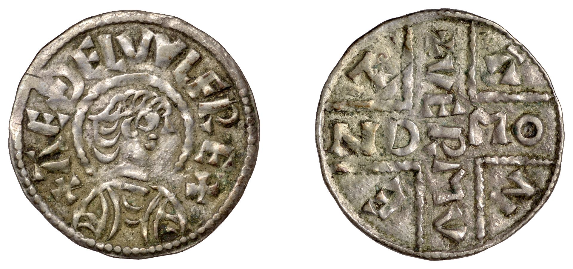 Kings of Wessex, Ã†thelwulf (839-58), Penny, Phase IV, Inscribed Cross type [BMC xvii], Cante...