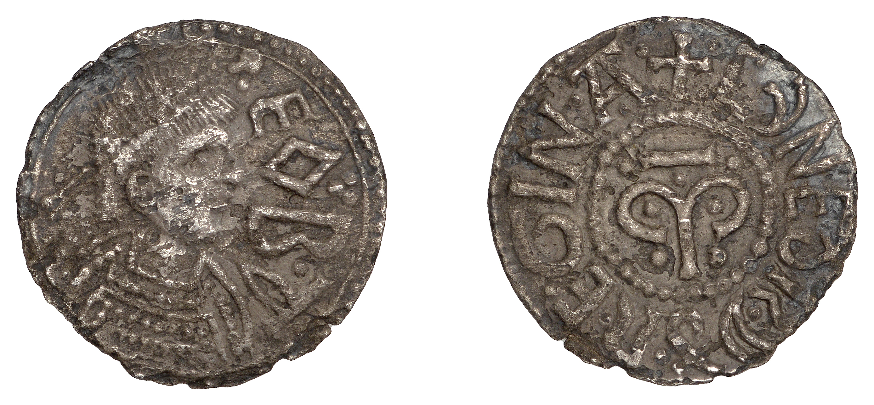 Kings of Mercia, Cynethryth (wife of Offa), Penny, Light coinage, c. 785, Canterbury, Eoba,...