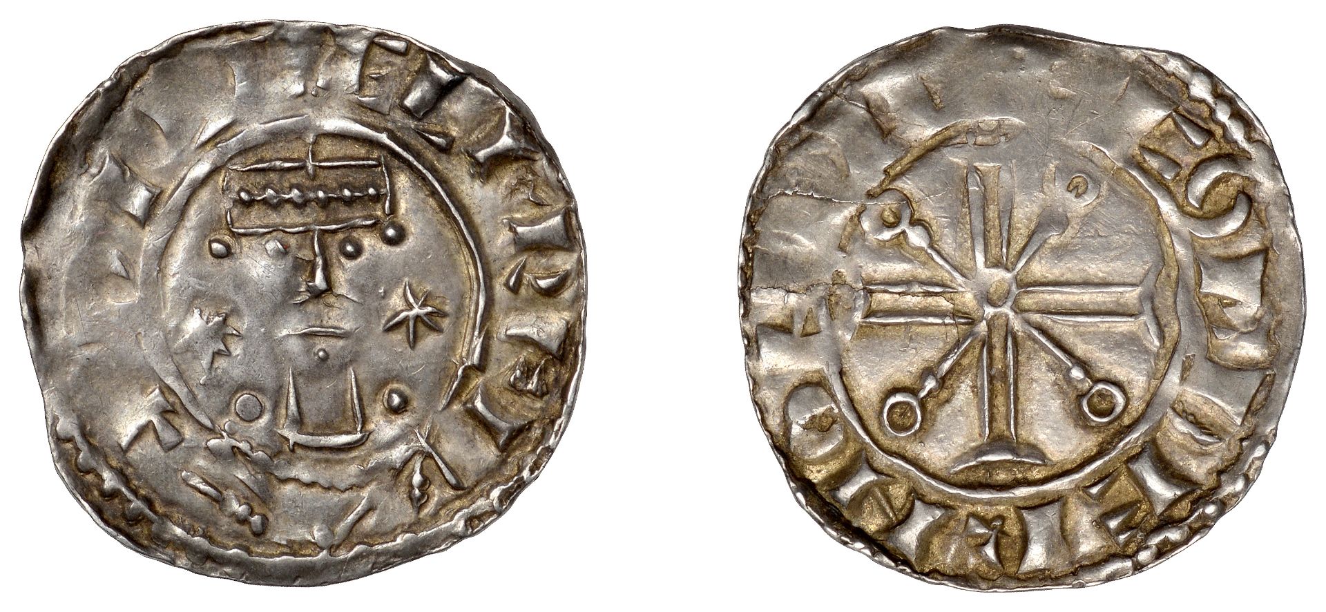 William II (1087-1100), Penny, Cross Voided type [BMC iii], Wallingford, Kolbjorn, colbern o...