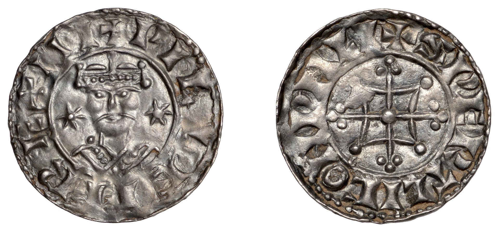 William I (1066-1087), Penny, Two Stars type [BMC v], Wallingford, Svertingr, spertlic on pa...