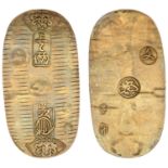 Bunsei, gold Koban [1819-28], 60 x 31mm, 13.03g (JNDA 09-20; J & V B106; KM. C22a; F 14). Ve...
