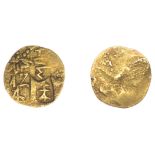 KOSHU, gold Isshu Kin [c. 1582-90], 12mm, 0.95g (JNDA 09-89; J & V F103; KM. 92; F 42). Very...