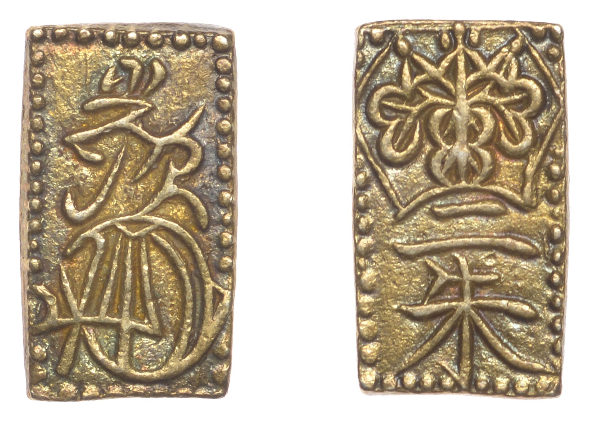 TEMPO, gold Ni-Shu Kin [1832-58], 14 x 8mm, 1.65g (JNDA 09-43; J & V E2; KM. C18; F 34). Goo...