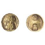 KOSHU, gold Nisshu Kin [c. 1582-90], 12mm, 1.82g (JNDA 09-88; J & V F102; KM. 93; F 41). Abo...