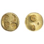 KOSHU, gold Ichi-Bu Kin [c. 1582-90], 15mm, 3.72g (JNDA 09-87; J & V F101; KM. 94; F 40). Ve...