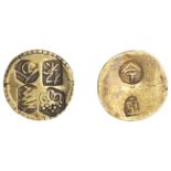 KOSHU, gold Ichi-Bu Kin [c. 1582-90], 15mm, 3.64g (JNDA 09-87; J & V F101; KM. 94; F 40). Ve...