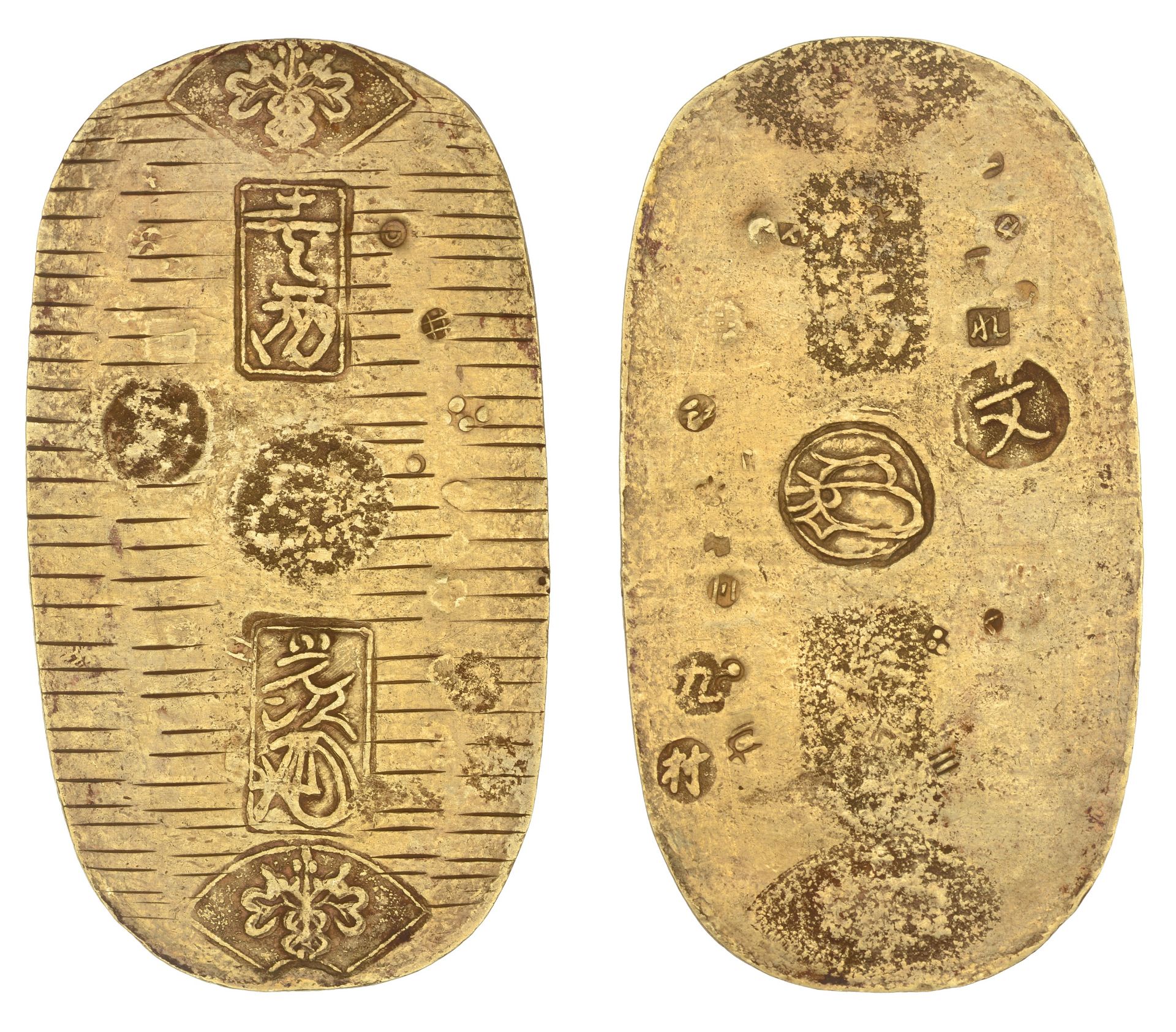 GeNbun, gold Koban [1736-1818], 66 x 36mm, 13.00g (JNDA 09-19; J & V B105; KM. C22; F 13). V...