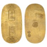 ANSEI, gold Koban [1859], 56 x 29mm, 8.92g (JNDA 09-22; J & V B108; KM. C22c; F 16). Good ve...
