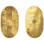 MANEN, gold Koban [1860-7], 37 x 21mm, 3.32g (JNDA 09-23; J & V B109; KM. C22d; F 17). Surfa...