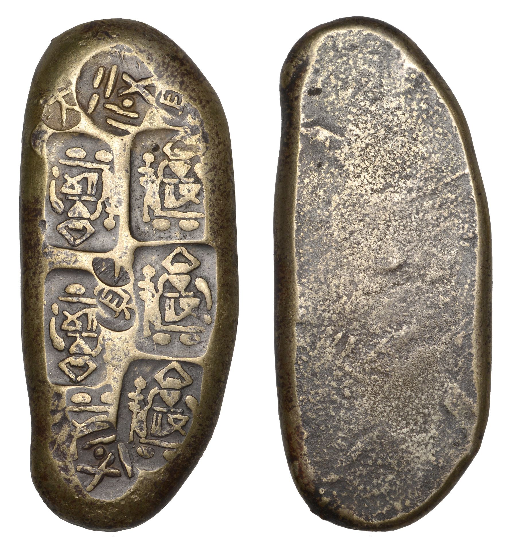 ANSEI, base silver Cho-Gin [1859-65], 67 x 28mm, 89.40g (JNDA 09-69; J & V G11; KM. C9c). Ve...