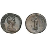 Commodus (as CÃ¦sar), Sestertius, 175-176, draped bust right, rev. Spes walking left, holding...