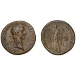 Nerva, Sestertius, 96-97, laureate head right, rev. Fortuna standing left, holding rudder an...