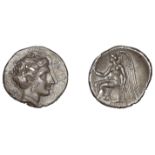 Greek Coinages, Bruttium, Terina, Drachm, c. 300, head of nymph right, triskeles behind, rev...