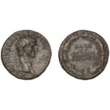 Claudius, Sestertius, Rome, c. 50-54, laureate head right, rev. ex s c p p ob cives servatos...