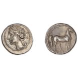 Greek Coinages, Campania, Carthaginian Mint, Quarter-Shekel, Second Punic War, 216-211, head...