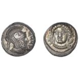 Greek Coinages, Cilicia, Tarsos, Datames, Stater, c. 384-360, front facing goddess, rev. hel...