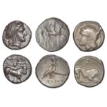 Greek Coinages, Campania, Neapolis, Nomos, 300, head of nymph right, cornucopia behind, rev....