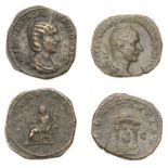 Otacilia Severa, Sestertius, Rome, 244-249, diademed and draped bust right, rev. Concordia s...