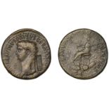 Nero Claudius Drusus (d. 9 BC), Sestertius, Rome, c. 42-54, bust left, rectangular counterma...