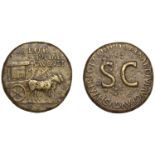 Tiberius, Sestertius, Rome, c. 22-23, carpentum drawn right by two mules, spqr ivliae avgvst...