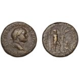 Vespasian, Sestertius, Rome, 71, laureate bust right, rev. ivdaea capta, palm tree; to left,...