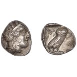 Greek Coinages, Attica, Athens, Tetradrachm, late standardised type, c. 440-405, helmeted he...