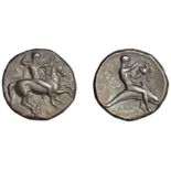 Greek Coinages, Calabria, Tarentum, Nomos, 340-325, by the moneyer Kal[â€“], youth on horsebac...