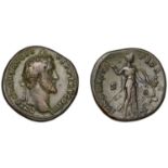 Antoninus Pius, Sestertius, Rome, 143, laureate head right, rev. Juno Sospita standing right...