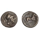 Anonymous, Didrachm, c. 235, helmeted head of Mars right, club behind, rev. horse prancing r...