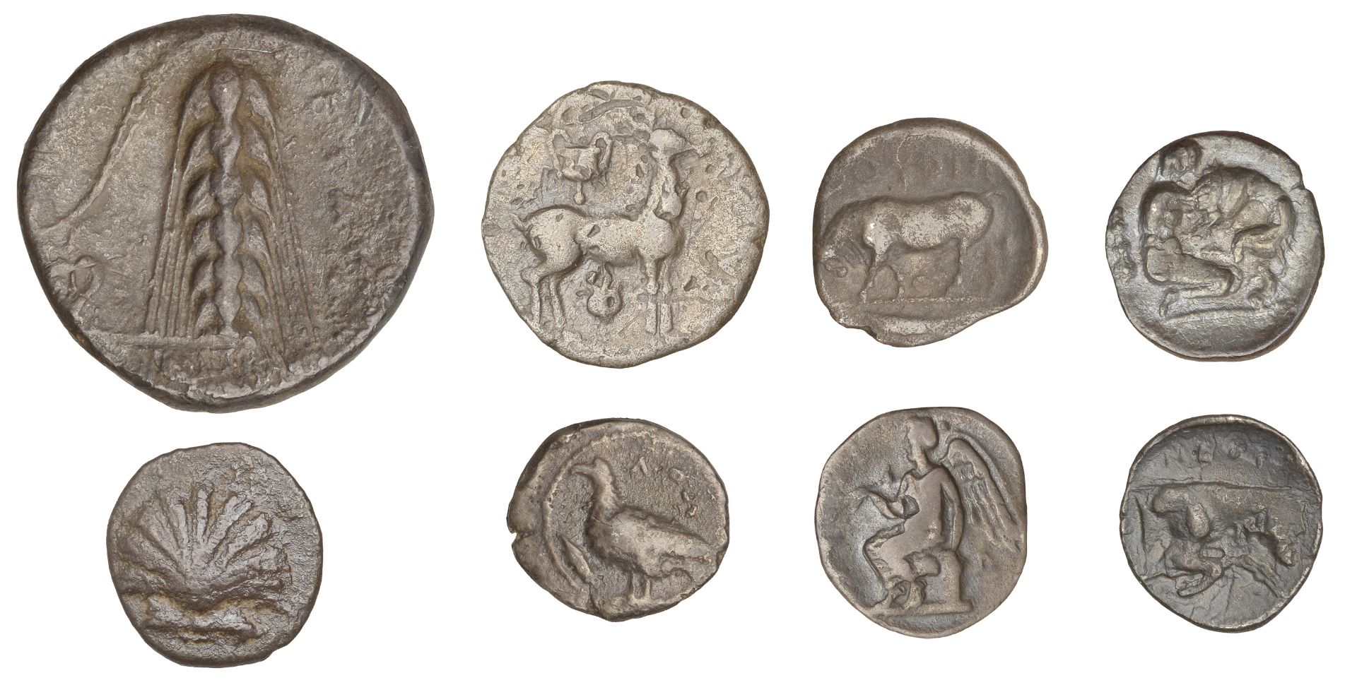 Greek Coinages, Campania, Neapolis, Obol, 420-400, helmeted head of Athena left, rev. forepa... - Image 2 of 2