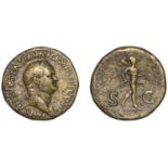 Vespasian, Sestertius, Rome, 71, laureate bust right, rev. Mars advancing right, holding spe...