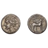 Greek Coinages, Campania, Carthaginian Mint, Quarter-Shekel, Second Punic War, 216-211, head...