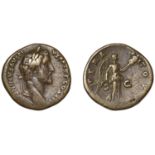 Antoninus Pius, Sestertius, 143, laureate head right, rev. Victory advancing right, holding...