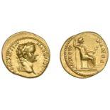 Roman Imperial Coinage, Tiberius, Aureus, Lugdunum, 18-35, laureate bust right, rev. Livia s...