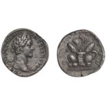 Commodus, Sestertius, Rome, 177, laureate bust right, draped over far shoulder, rev. tr p ii...