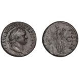 Titus, Sestertius, 80-81, laureate head right, rev. Felicitas standing left, holding sceptre...