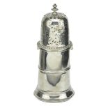 A large George III silver lighthouse sugar caster, maker's mark indistinct, possibly TB, L...