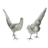 A pair of large German silver pheasant table ornaments, circa 1900, by Neresheimer & SÃ¶hne...