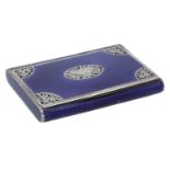 An Austrian silver gilt and purple enamel vanity case, circa 1905, the hinged cover w...