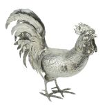 A large German silver cockerel table ornament, early 20th century, by Neresheimer & SÃ¶hne,...