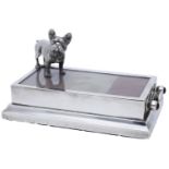 A silver mounted desk paperweight of 'Bristol Bulldog', by John Henry Hill, London 1935,...