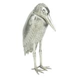 A large German silver heron table ornament, circa 1900, by Neresheimer & SÃ¶hne, Hanau,...