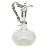 A Victorian silver mounted cut-glass claret jug, by George Richards & Edward Brown, 1863,...