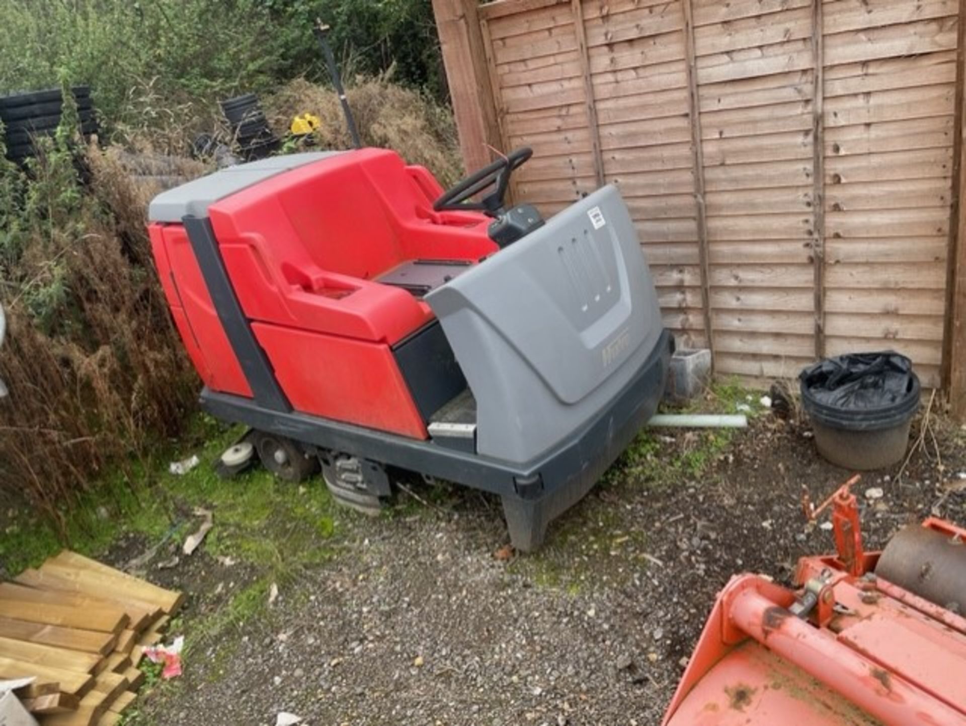 Ride on sweeper in need of looking at batteries are flat but again was driven into position when