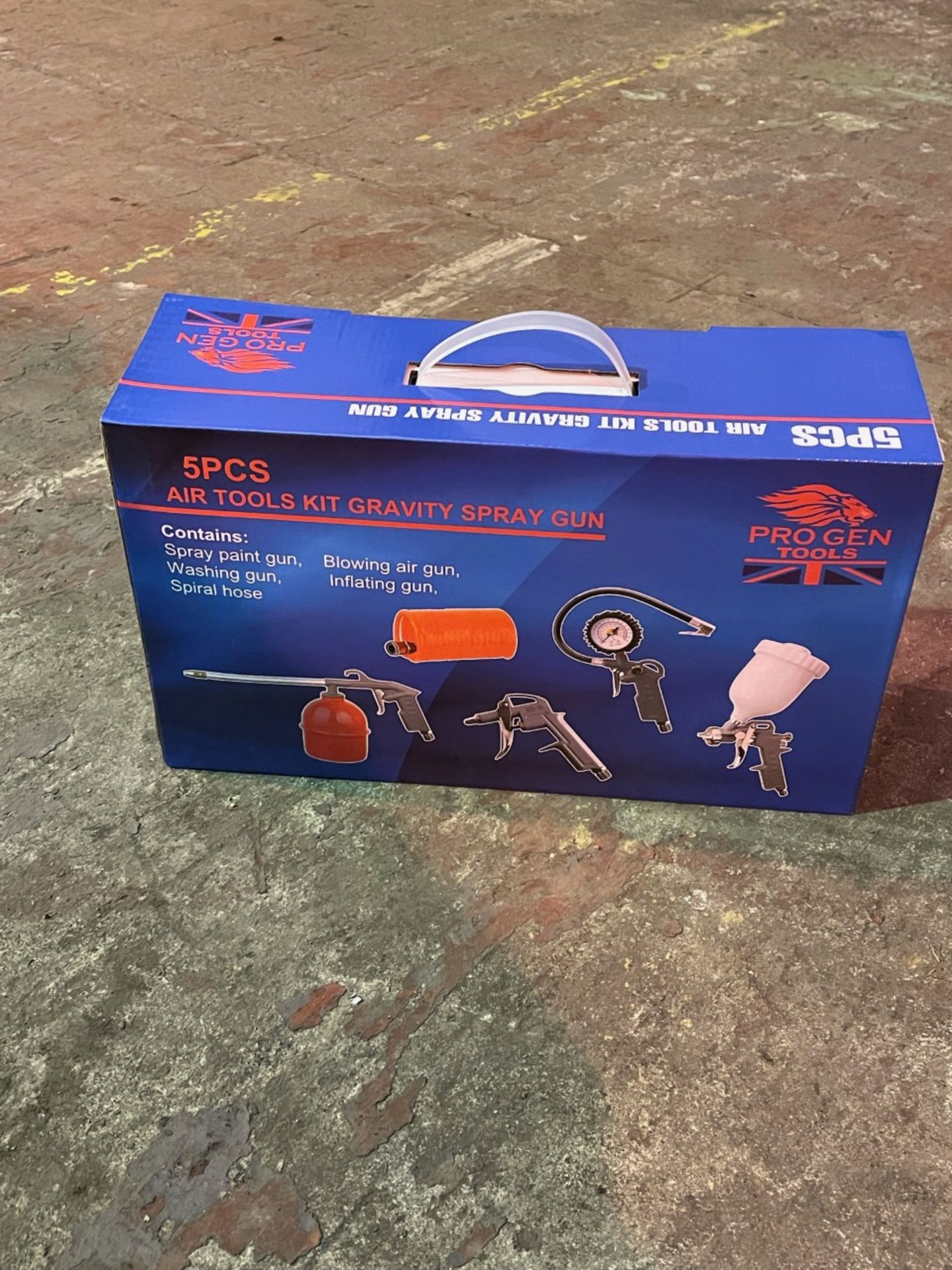 Progen 5 piece air tool kit for compressor. New in box