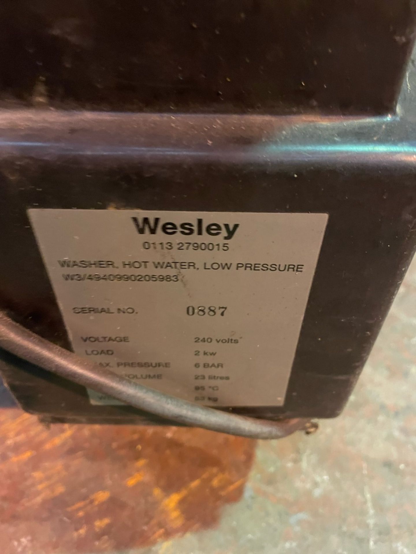 Wesley 680 low pressure hot water washer 240v - Image 5 of 5