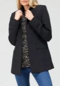 1 X V BY VERY COLLARLESS EDGE TO EDGE JACKET - BLACK / SIZE 8 / RRP £35.00 / BRAND NEW WITH TAGS
